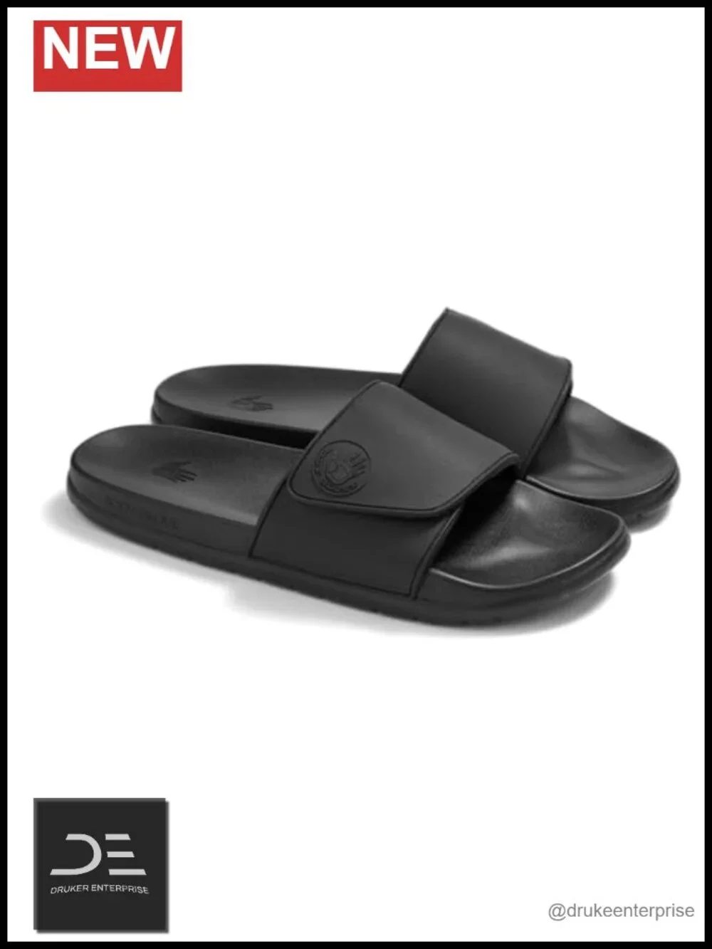 Cushioned PU Footbed Slide Sandals with Adjustable Padded Strap
